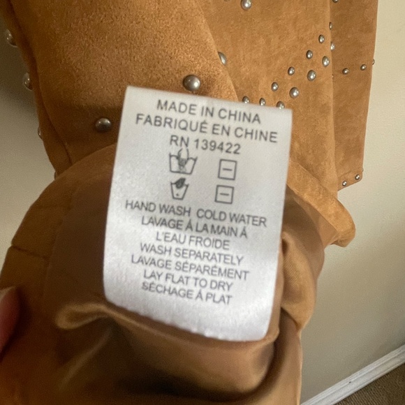 TOBI - JEANNETTE STUDDED FAUX SUEDE A-LINE SKIRT XL Camel - Picture 5 of 7